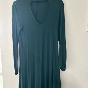 Express Forest Green Long Sleeve Dress